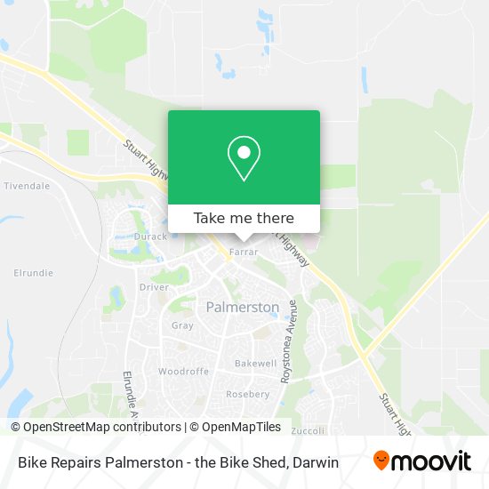 Bike Repairs Palmerston - the Bike Shed map