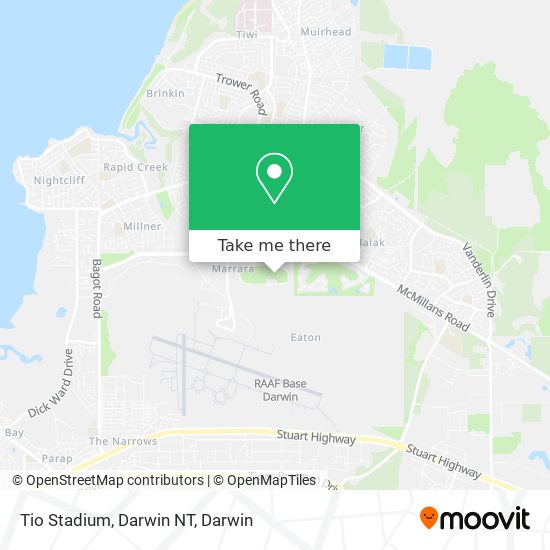 Tio Stadium, Darwin NT map