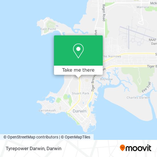 Tyrepower Darwin map