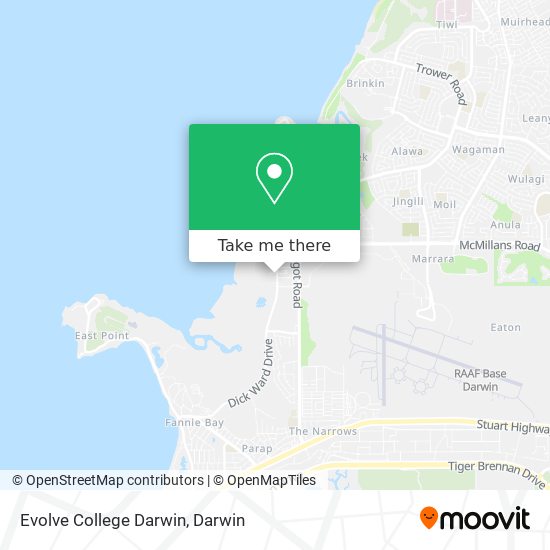 Evolve College Darwin map