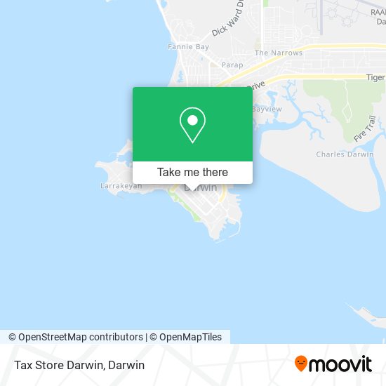 Mapa Tax Store Darwin