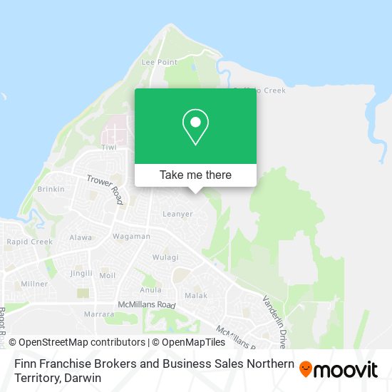 Finn Franchise Brokers and Business Sales Northern Territory map