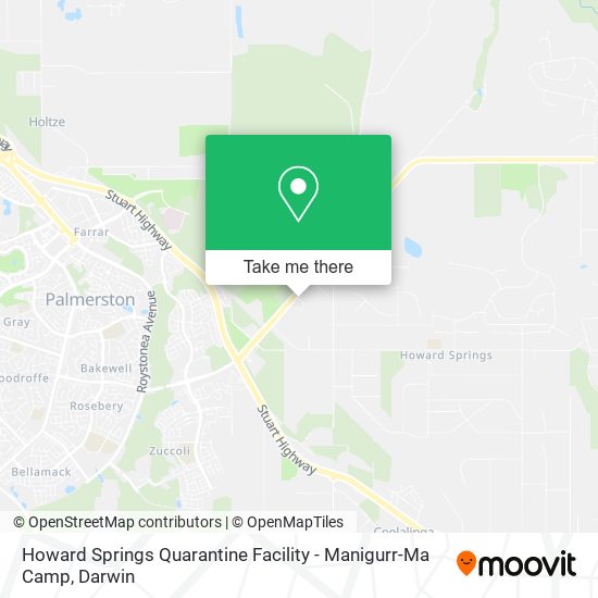 Howard Springs Quarantine Facility - Manigurr-Ma Camp map