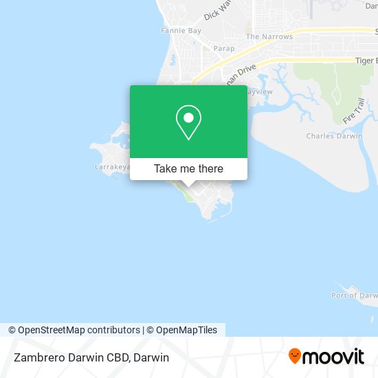 Zambrero Darwin CBD map