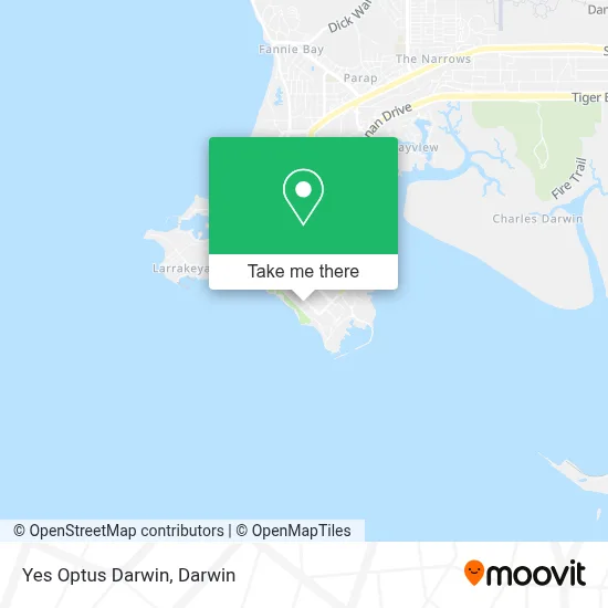 Mapa Yes Optus Darwin