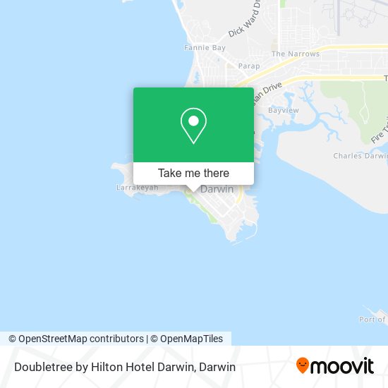 Doubletree by Hilton Hotel Darwin map