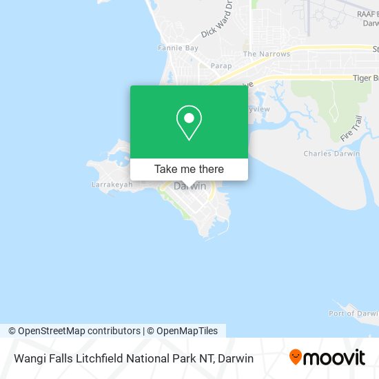 Mapa Wangi Falls Litchfield National Park NT