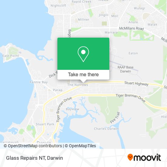Glass Repairs NT map