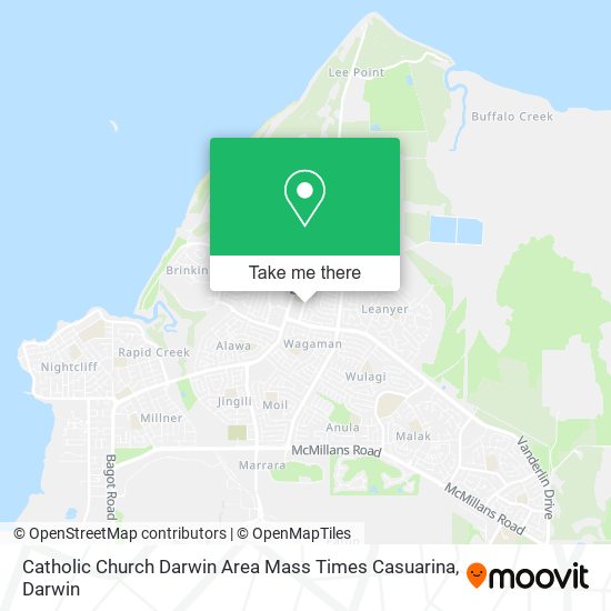 Catholic Church Darwin Area Mass Times Casuarina map