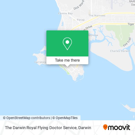 The Darwin Royal Flying Doctor Service map