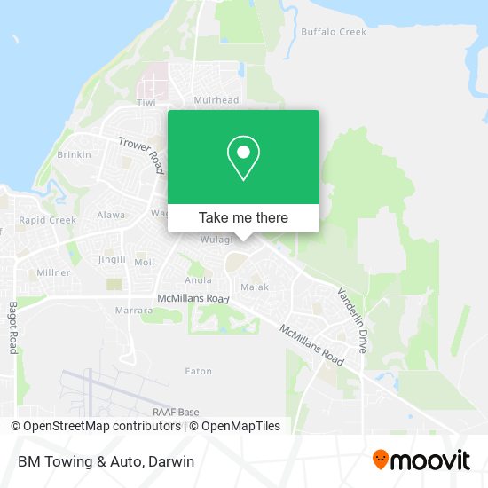 BM Towing & Auto map