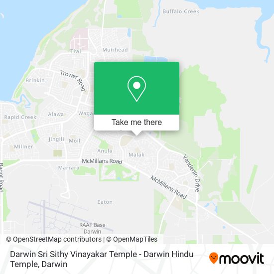 Mapa Darwin Sri Sithy Vinayakar Temple - Darwin Hindu Temple