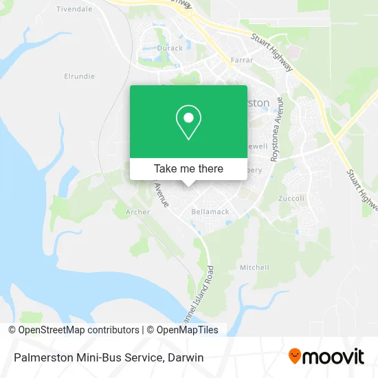 Mapa Palmerston Mini-Bus Service