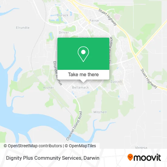 Dignity Plus Community Services map