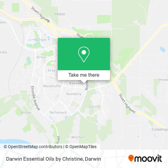 Darwin Essential Oils by Christine map