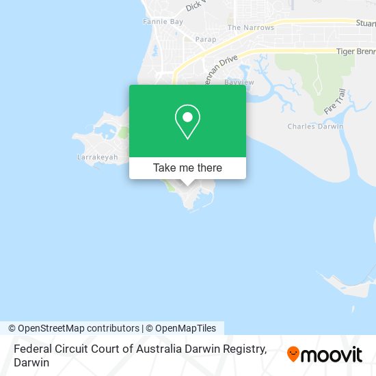 Mapa Federal Circuit Court of Australia Darwin Registry