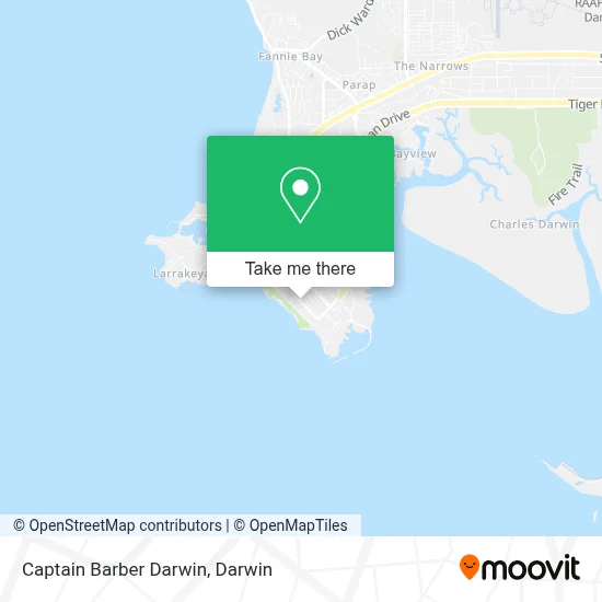 Mapa Captain Barber Darwin