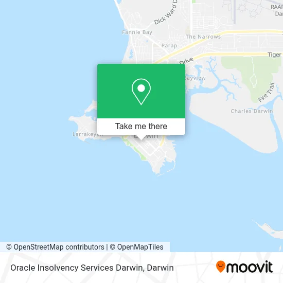 Mapa Oracle Insolvency Services Darwin