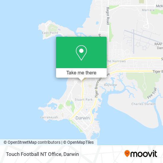 Mapa Touch Football NT Office