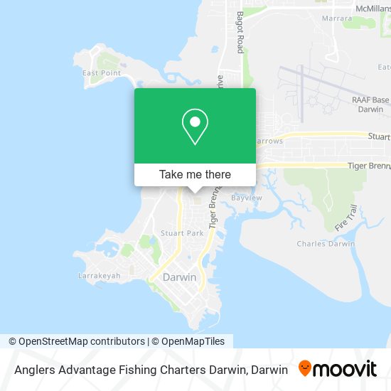 Mapa Anglers Advantage Fishing Charters Darwin