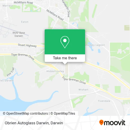 Mapa Obrien Autoglass Darwin