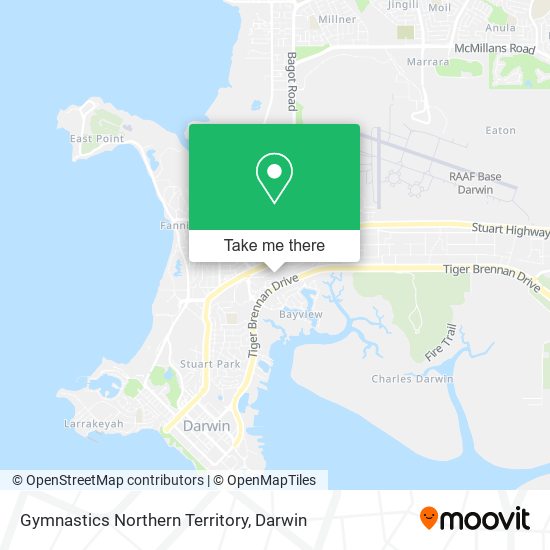 Gymnastics Northern Territory map
