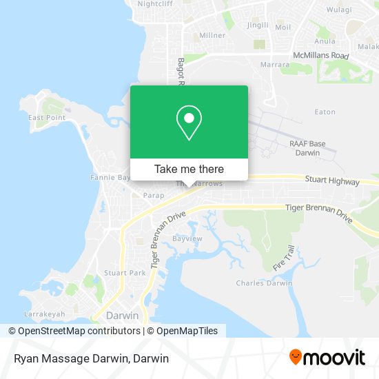 Ryan Massage Darwin map