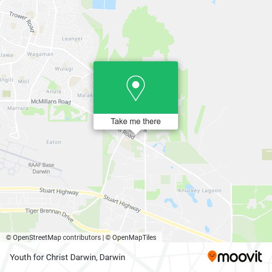 Youth for Christ Darwin map