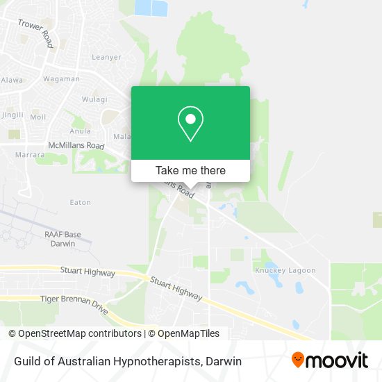 Guild of Australian Hypnotherapists map