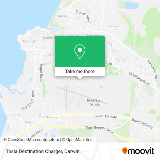 Mapa Tesla Destination Charger