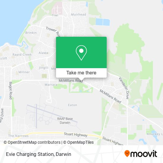 Mapa Evie Charging Station