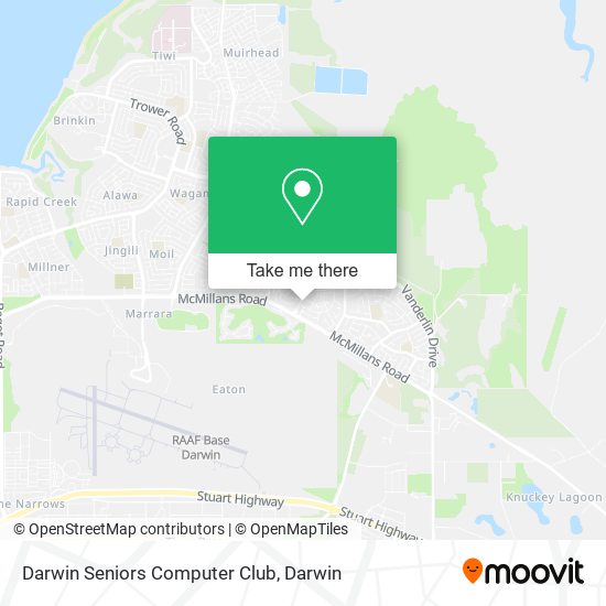 Darwin Seniors Computer Club map