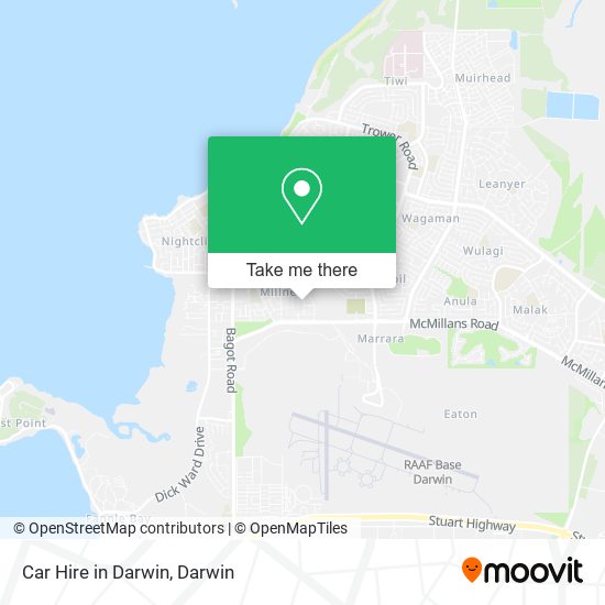 Car Hire in Darwin map