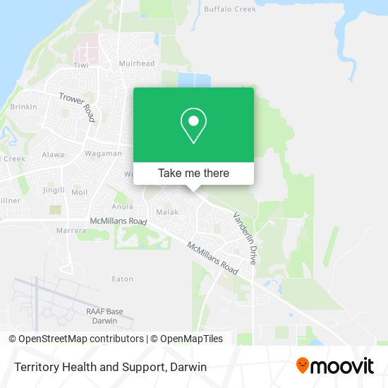 Territory Health and Support map