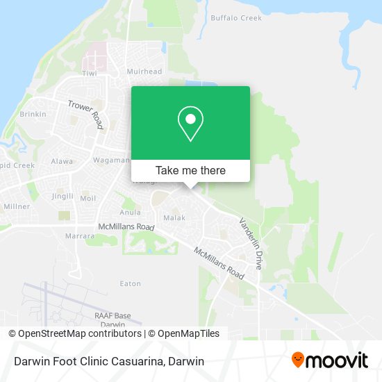 Darwin Foot Clinic Casuarina map