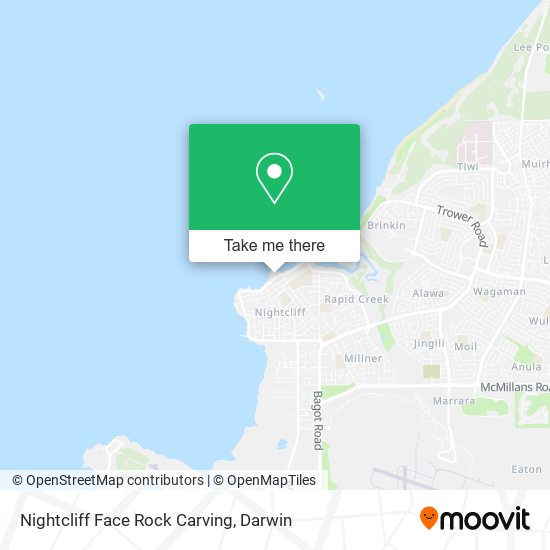 Nightcliff Face Rock Carving map