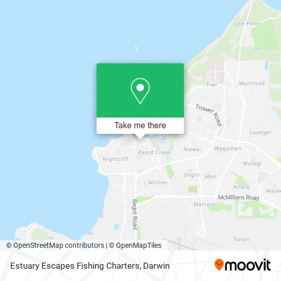 Estuary Escapes Fishing Charters map