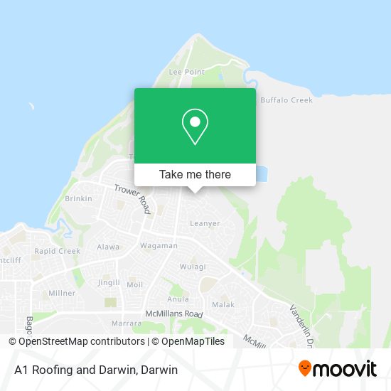 A1 Roofing and Darwin map