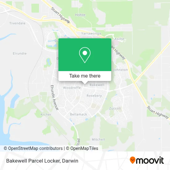 Mapa Bakewell Parcel Locker