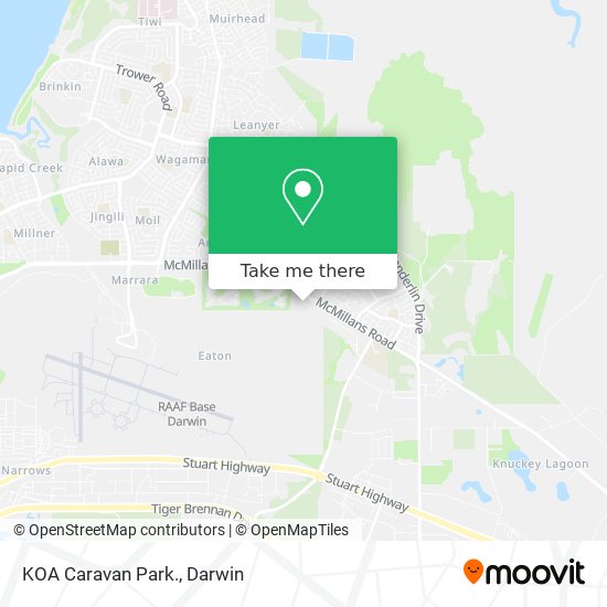 KOA Caravan Park. map