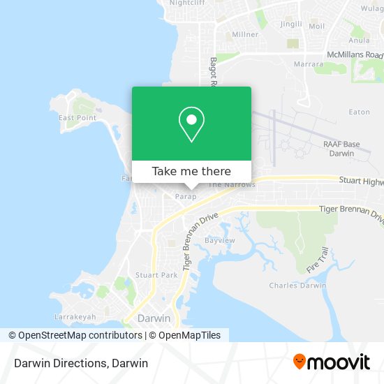 Darwin Directions map