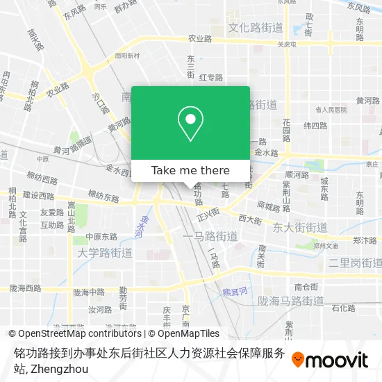 铭功路接到办事处东后街社区人力资源社会保障服务站 map