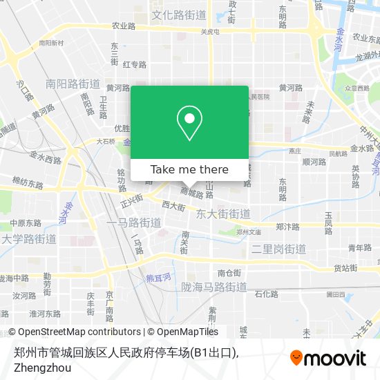 郑州市管城回族区人民政府停车场(B1出口) map