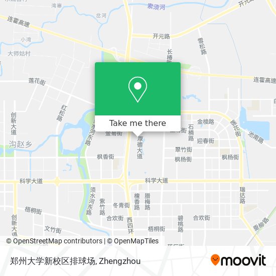 郑州大学新校区排球场 map