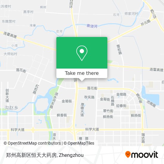 郑州高新区恒天大药房 map
