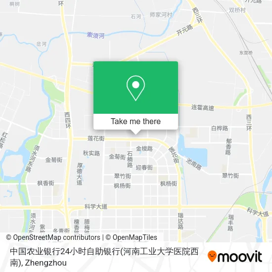 中国农业银行24小时自助银行(河南工业大学医院西南) map
