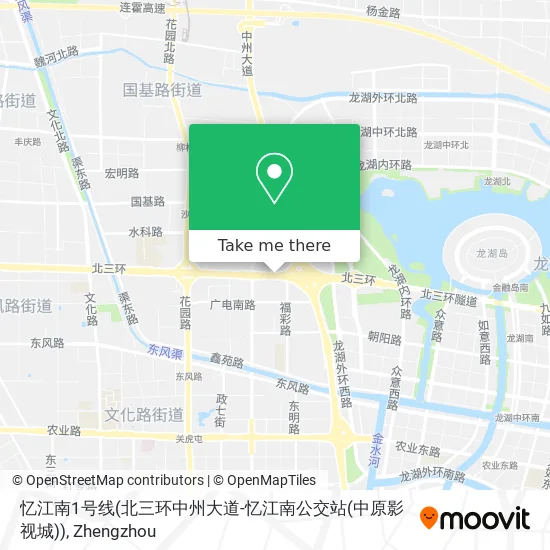 忆江南1号线(北三环中州大道-忆江南公交站(中原影视城)) map