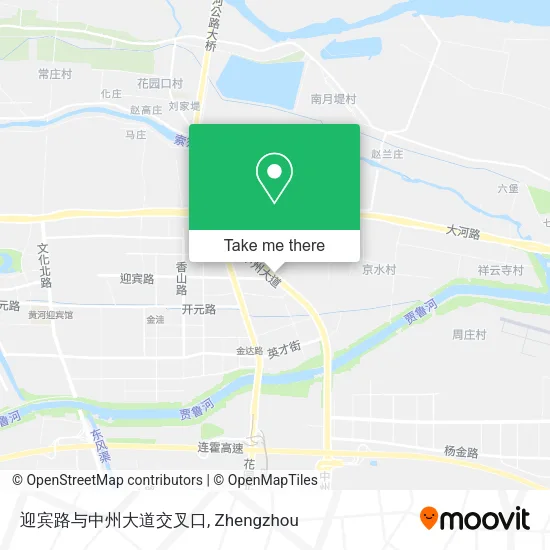 迎宾路与中州大道交叉口 map
