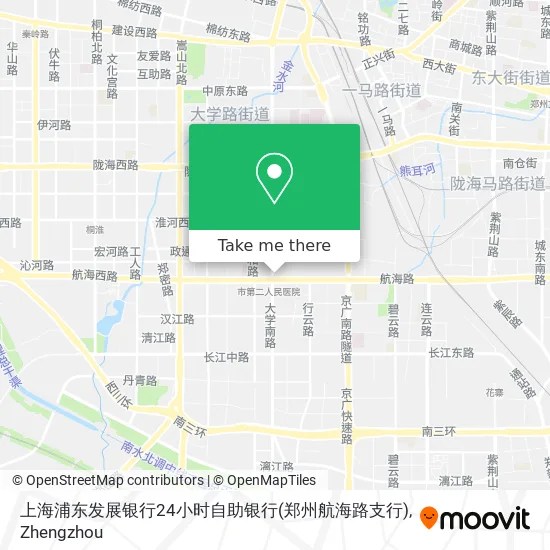 上海浦东发展银行24小时自助银行(郑州航海路支行) map