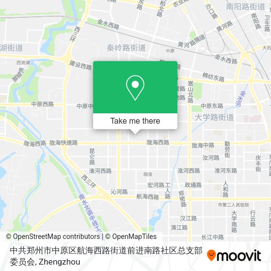 中共郑州市中原区航海西路街道前进南路社区总支部委员会 map